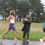 Barefoot Ken Bob in the rain (2003 May 24) Bayshore Marathon, Traverse City MI