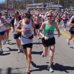 Barefoot Ken Bob and unknown woman, Boston Marathon (2005)