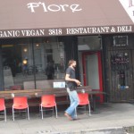Barefooter in front of Flore Vegan Cuisine 3818 West Sunset Boulevard Los Angeles CA 90026