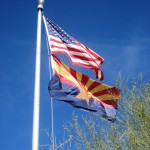 United States and Arizona Flags