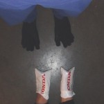 Ken Bob’s glove-socks, Julian’s Honda 1-finger shoes  (2011 March 20) Los Angeles Marathon