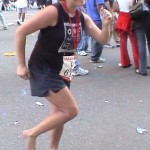 Bianka completed the final 15 miles of Los Angeles Marahton barefoot 2004 March 7 Los Angeles CA