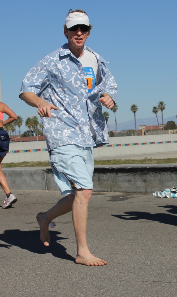Kenneth McNeely (AKA Barefoot Kenny) (2012 February 5) Surf City Marathon