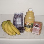 Bananas, berries, juice, and nuts – Ken Bob’s Barefoot Smoothy ingredients