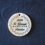 Finisher medal, St George Marathon (1999 October 2) St. George UT