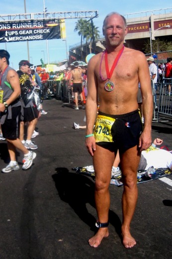 Todd Byers after completing Rock 'n' Roll Arizona Marathon 2009 January 18