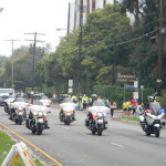 Los Angles Police clear the course