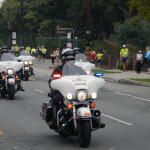Los Angles Police clear the course