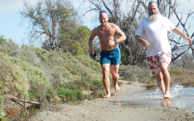Sunny and Ken Bob having a splashing good time.