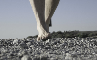 running barefoot on gravel