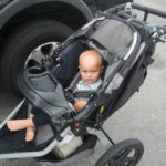 Alan’s youngest son in stroller waiting to start rolling