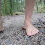 2024 Sep 25 Ken Bob’s Bare Feet on wet trail – Camino Walk Barefoot