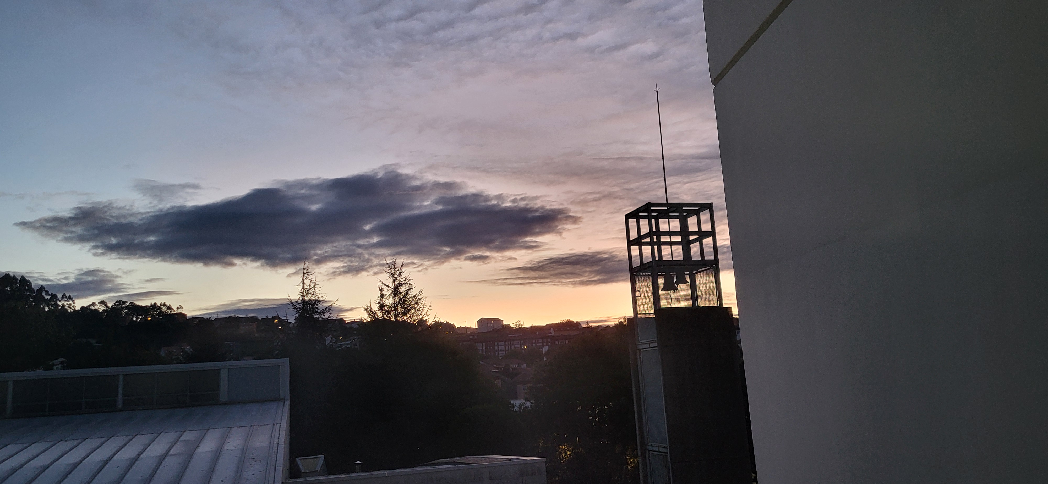 2024 Sep 29 - Sunrise over Parroquia de San Xoán Evanxelista, in Santiago de Compostela